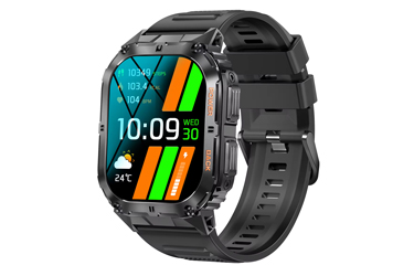 Chytré hodinky s telefonováním, smart watch v češtině, krokoměrem, oxymetrem, měřením tepu, tlaku, PW-161, černé s černým páskem