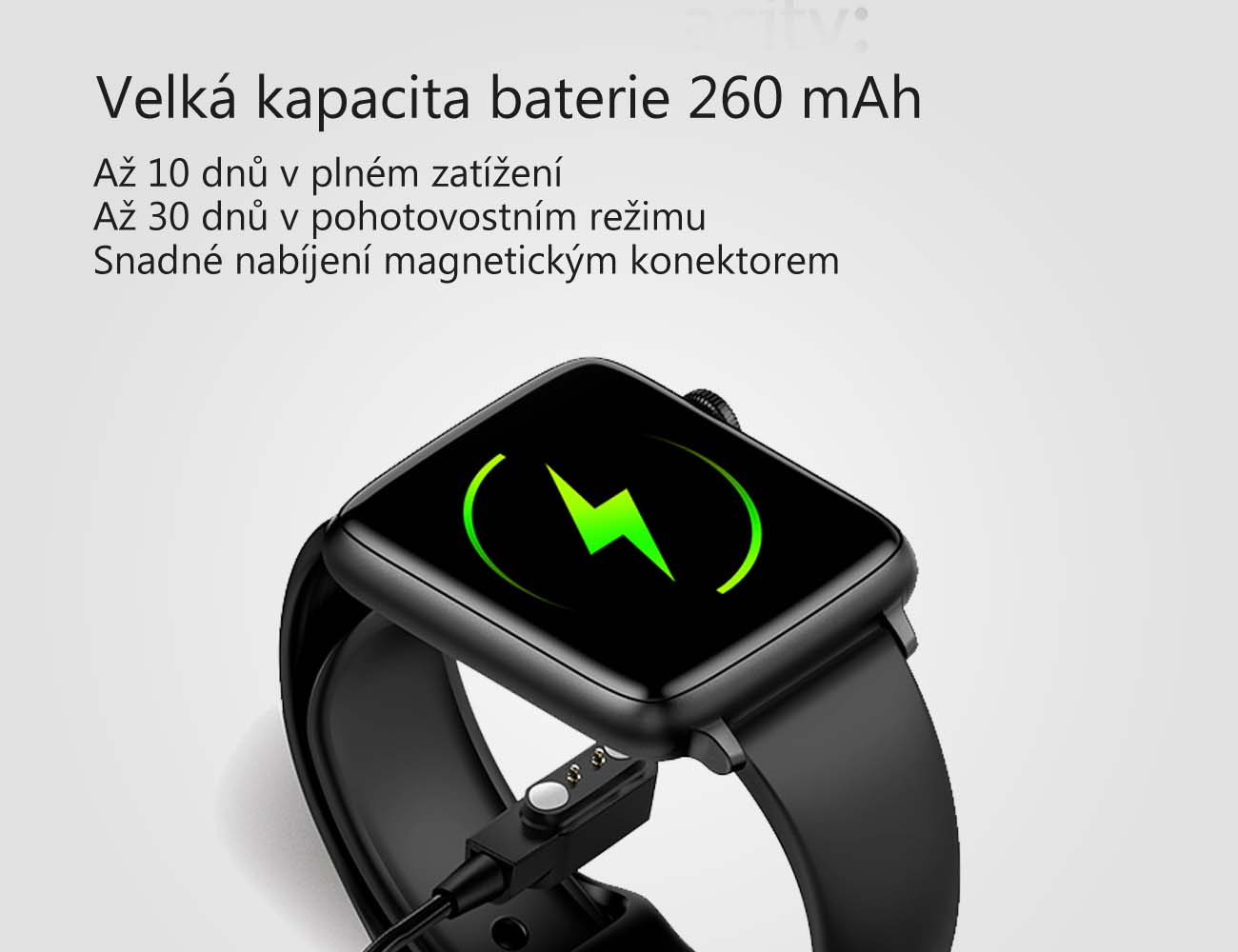 Chytré hodinky PW-101 stříbrné se šedým páskem