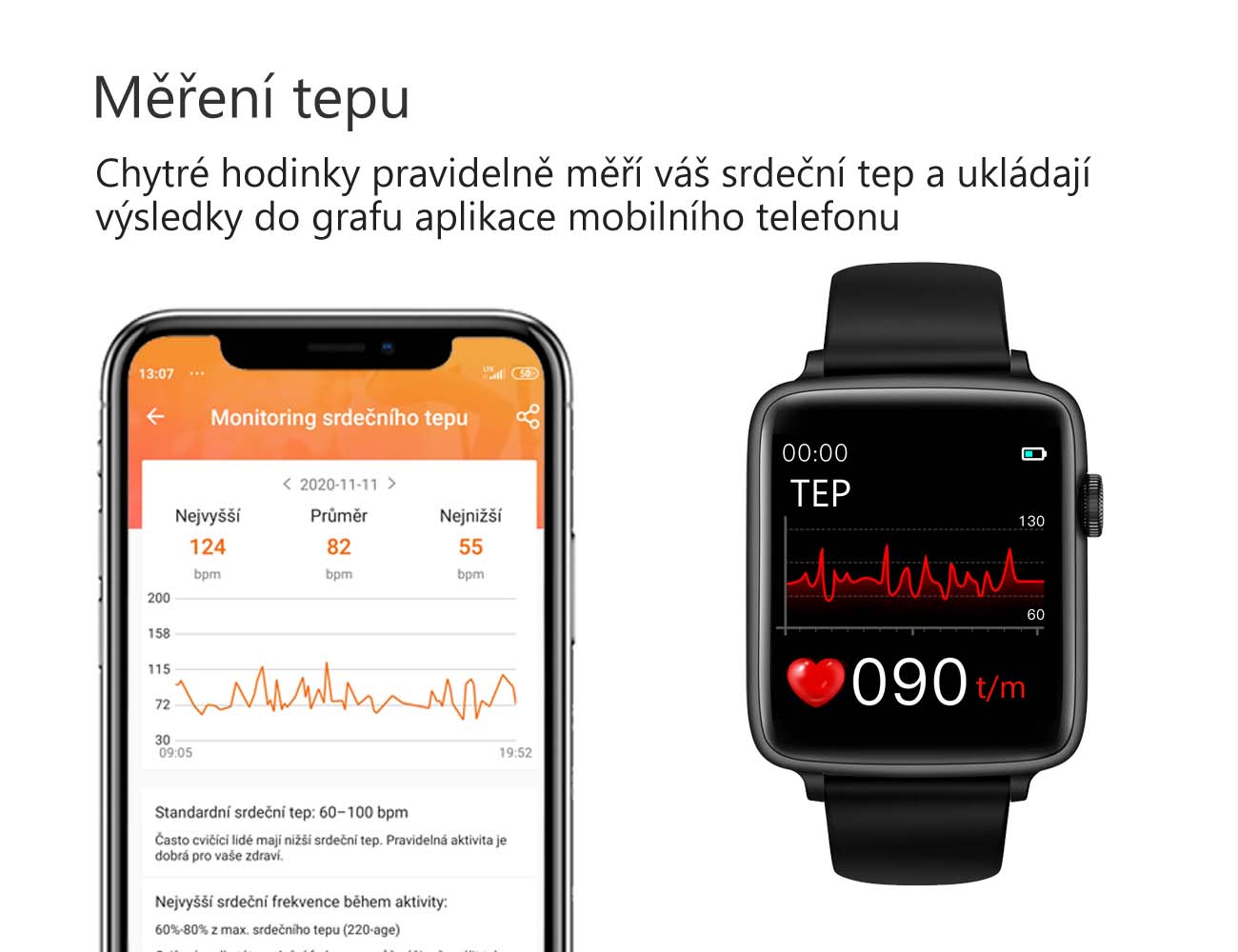 Chytré hodinky PW-101 stříbrné se šedým páskem