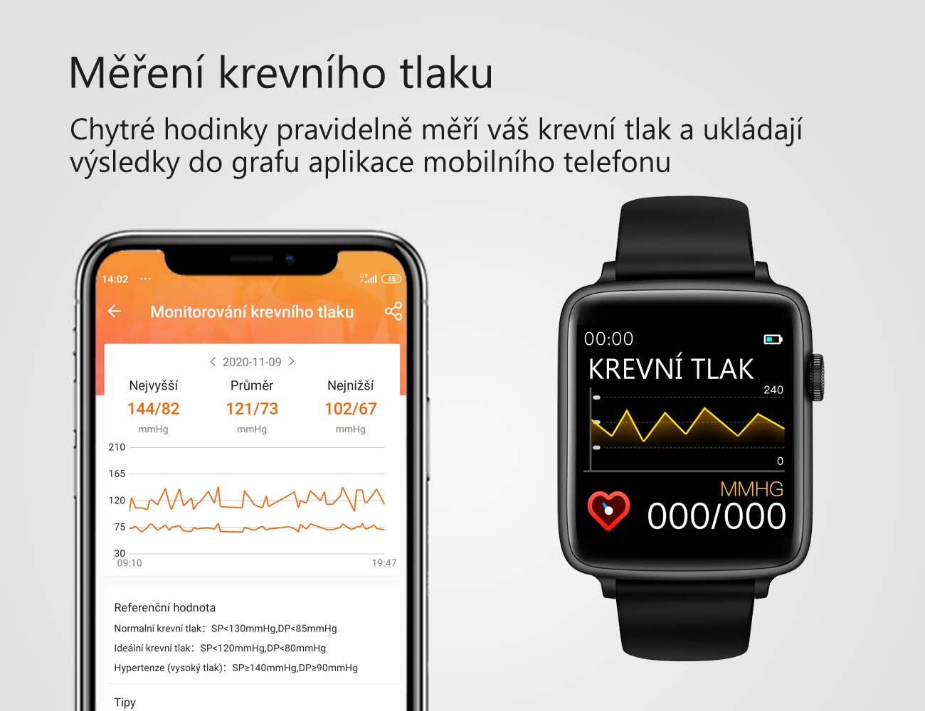Chytré hodinky PW-101 stříbrné se šedým páskem